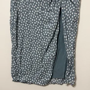 Abercrombie & Fitch Midi Skirt Size XS Polka Dot Cinched Blue White Fall thumbnail 6