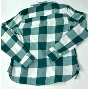Tommy Hilfiger Womens Small S/P Green White Gingham Plaid Button Down Shirt thumbnail 11