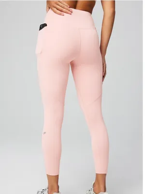 FABLETICS Oasis PureLuxe Crossover 7/8 Legging in Champagne Blush thumbnail 2