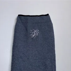 LAUREN RALPH LAUREN Wool Blend "LRL" Signature‎ Monogram Grey Blue Scarf thumbnail 2