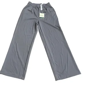 Halara Gray High Waisted Wide Leg Pleated Dress Pants Size Smal NWT stretch thumbnail 1