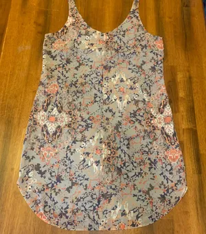 CAbi Dress Medium Multicolor Abstract Mini Pockets Adjustable Straps Lined thumbnail 1