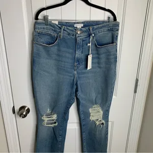Good American Good‎ Vintage distressed straight leg jeans size 15 thumbnail 5