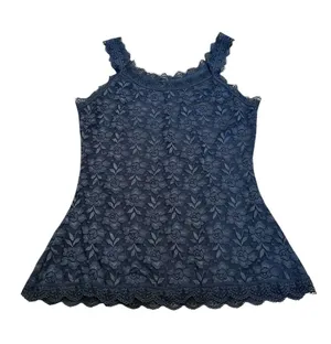 Black Fuchsia x Secret Lace Semi Sheer Floral Cami Fitted Top Coquette Feminine thumbnail 1