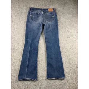 Vtg American Eagle Flare Leg Jeans Women 10 Low Rise Stretch Distressed 30x30‎ thumbnail 3
