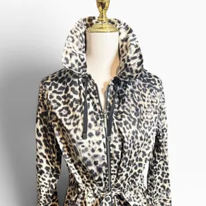 Dana Buchman Leopard Print Hooded Utility Jacket Tan Black Size M Rainjacket thumbnail 6