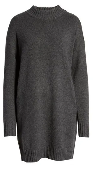 [BP.] Charcoal Gray Mock Neck Long Sleeve Sweater Dress NWT Size Large L thumbnail 1
