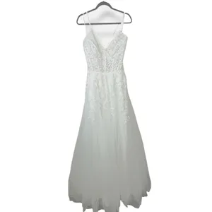 NEW Lulus Luxe Bridal Glorious Luxury Sheer Tulle Embroidered Wedding Maxi Dress thumbnail 5