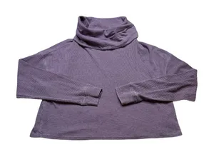✨💜 Mono B Cropped Cowl Neck Long‎ Sleeve Top Purple Size S 💜✨ thumbnail 1