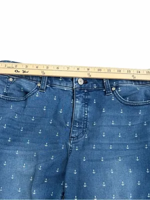 Talbots Anchor-Print Slim Ankle Curvy Jeans thumbnail 6