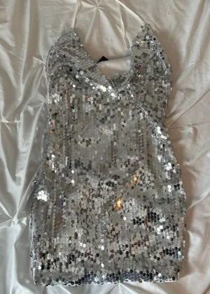 s Silver Sequin Mini Dress thumbnail 5