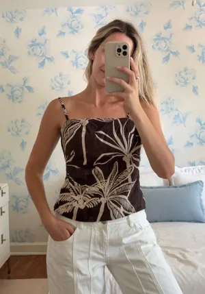 Kookai Top Brown Backless Floral thumbnail 1