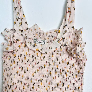 Intimately Free People Cream Floral Bella‎ Smocked Mini Dress XS thumbnail 6