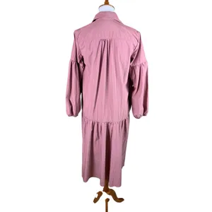 Maeve Anthropologie Taffeta Pink Shirt Dress Balloon Sleeve‎ Midi Boho XXS thumbnail 3