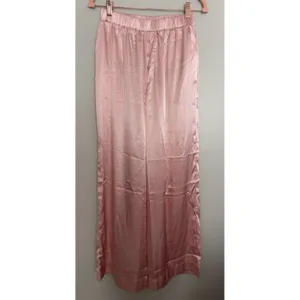 Daily Drills Resort Satin Pants Wide Leg Elastic Waist Light Pink Women's XS/S thumbnail 2
