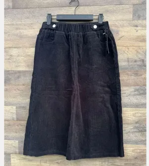 NWT Chartou Collection Sz 8 Black Corduroy Skirt Pull On Elastic Waist thumbnail 2