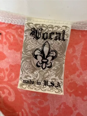 Vocal Black & White Tank Top with Coral Studded Cross thumbnail 2
