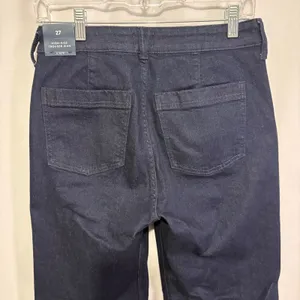 J.Crew High-Rise Trouser Jean in Deep Indigo Rinse Wide Leg Sz 27 Classic Preppy thumbnail 6