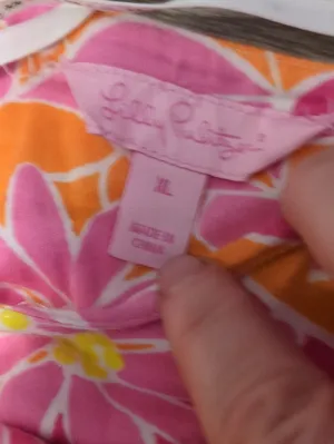 Lilly Pulitzer Pink Floral Halter Dress Size XL thumbnail 3