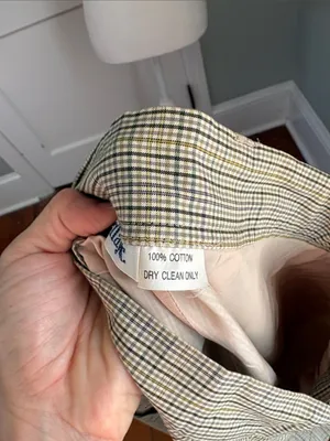 Vintage 1990s Ann Taylor Plaid Skirt Suit Set Yellow Blue Size 8 / 10 Cotton thumbnail 11