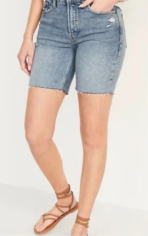 Womens Old Navy High-Waisted O.G. Straight Cut-Off Denim Jean Shorts - Sz 18 thumbnail 1