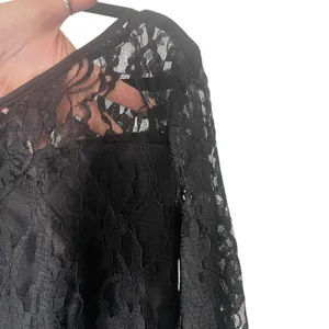 Witchy Women's Size Large Black Lace Vampire Goth‎ High Low Satin Dress thumbnail 5