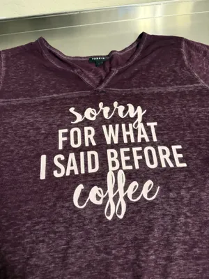 Torrid Purple Sarcastic Coffee T-shirt XXL Size 2 thumbnail 7