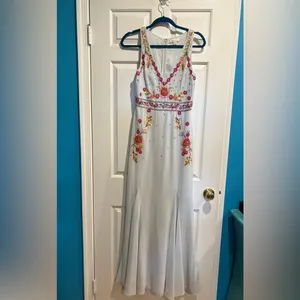 Monsoon beaded maxi dress light blue sz 4 formal cocktail thumbnail 2