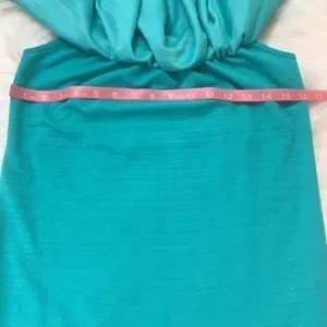 Lularoe Cici flounce ruffle stretch dress teal S thumbnail 8