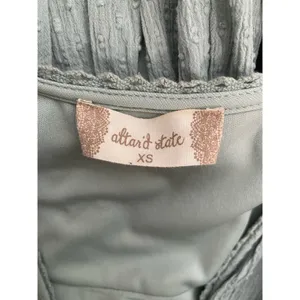 Altar'd State XS Sage Textured Cotton Dress Boho Cottagecore‎ Feminine Romantic thumbnail 8
