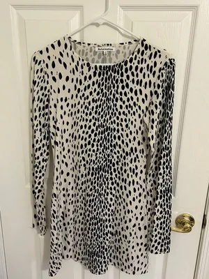 Reformation Kenmare Long Sleeve Knit Minidress In Cheetah Print New Size Medium thumbnail 3