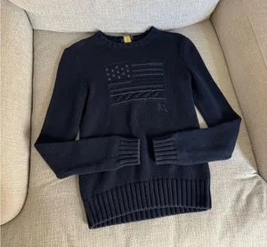 Ralph Lauren Rare navy polo jumper knit navy flag sweater thumbnail 2