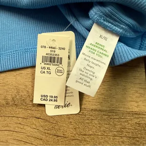 NWT Aerie New Day Curved Hem Tank Top in Blue Vinyl Women’s Size XL Summer Tank thumbnail 7