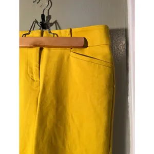 Loft Women's Sz 4 Petite Marisa Fit Cropped Riviera Pant Mustard Yellow Mid-Rise thumbnail 6