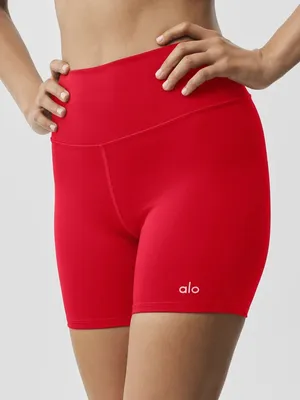 Alo Yoga 2.5” Airbrush high-waist Red Biker Shorts activewear yoga Pilates gym thumbnail 1