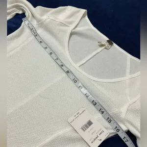 Free People White and Gold Long Sleeve Top thumbnail 6