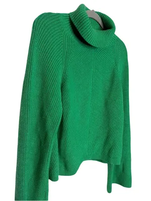 💚 Maeve by Anthropologie Green Ribbed Turtleneck Sweater Size XL 💚 thumbnail 3