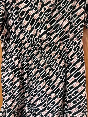 Anthropologie Somerset Cotton Smocked Waist Mini Dress Navy Link Pattern Large thumbnail 11