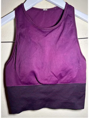 Women's Lululemon Sports Bra Size 4 Purple Black thumbnail 1
