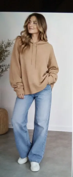 Roots Womens XL Camel Tan Pull Over Hoodie Lenzing Ecovero Viscose Blend thumbnail 1