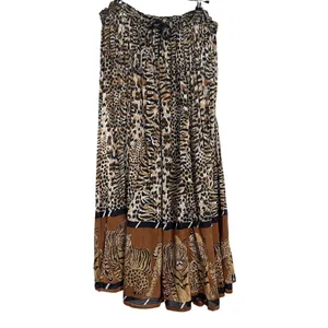 Vintage Broomstick Skirt Animal Print Safari Leopard Tiger Cheetah Big Cat Boho thumbnail 2
