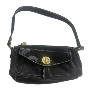 Isaac Mizrahi‎ Black Patent Leather Y2k Small Shoulder Bag Purse thumbnail 1