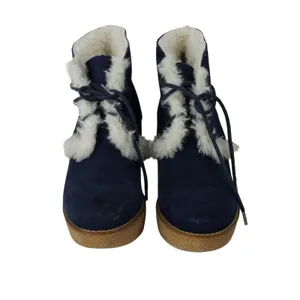 NWT Navy Gap Suede &‎ Shearling Gwen Ankle Boots Sz 9 thumbnail 2