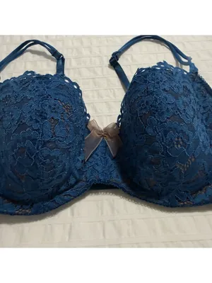 B. Tempt’d Blue Lace Bra 32DD Ciao Bella Balconette 953144 Underwire Lined thumbnail 3