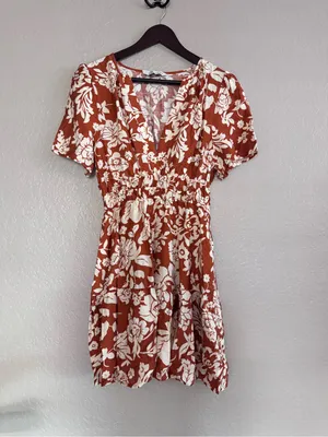 Cupshe • Mini Dress • Always & Forever • Floral Print • Orange • Small thumbnail 2