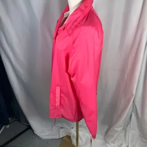 Vintage Ames‎ Hot Pink Windbreaker Nylon Cotton Lined Jacket Size L New 80's thumbnail 6