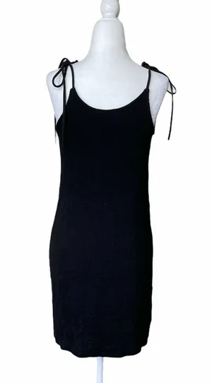 Kendall + Kylie Black Textured Slip Mini Dress thumbnail 2