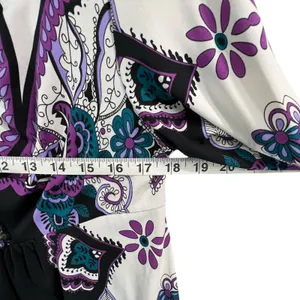 ECI Y2K Babydoll Tunic Dress L Purple Paisley Studded Top Fairy‎ Whimsygoth Boho thumbnail 9