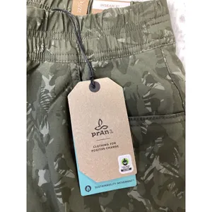 Prana Halle E-Waist Short II Evergreen Camo Green Hiking Shorts Womens 0 5in Ins thumbnail 2