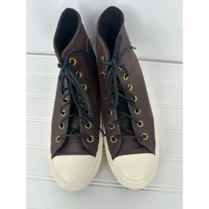 Converse Chuck Taylor All Star Leather High Top Sneakers Brown Men 5.5 Women 7.5 thumbnail 9